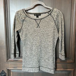 Metallic gray, black, gold shirt, INC brand, sz S